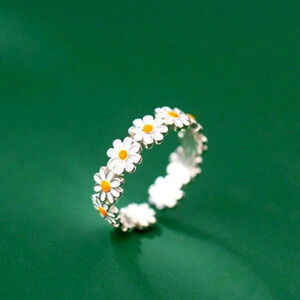 Daisy ring 💍 jewelry silver plated girls women's fun summer cute rings women's